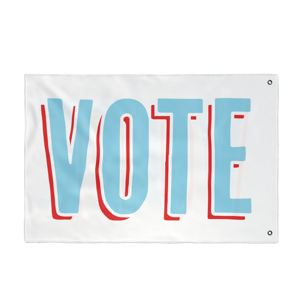 WHITE OUT VOTE Double-Sided Flag