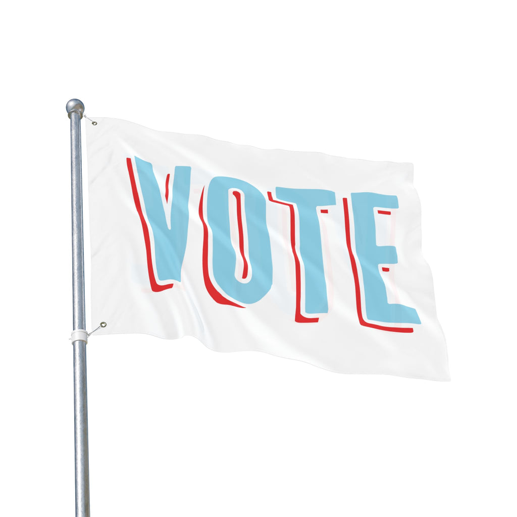 WHITE OUT VOTE Double-Sided Flag