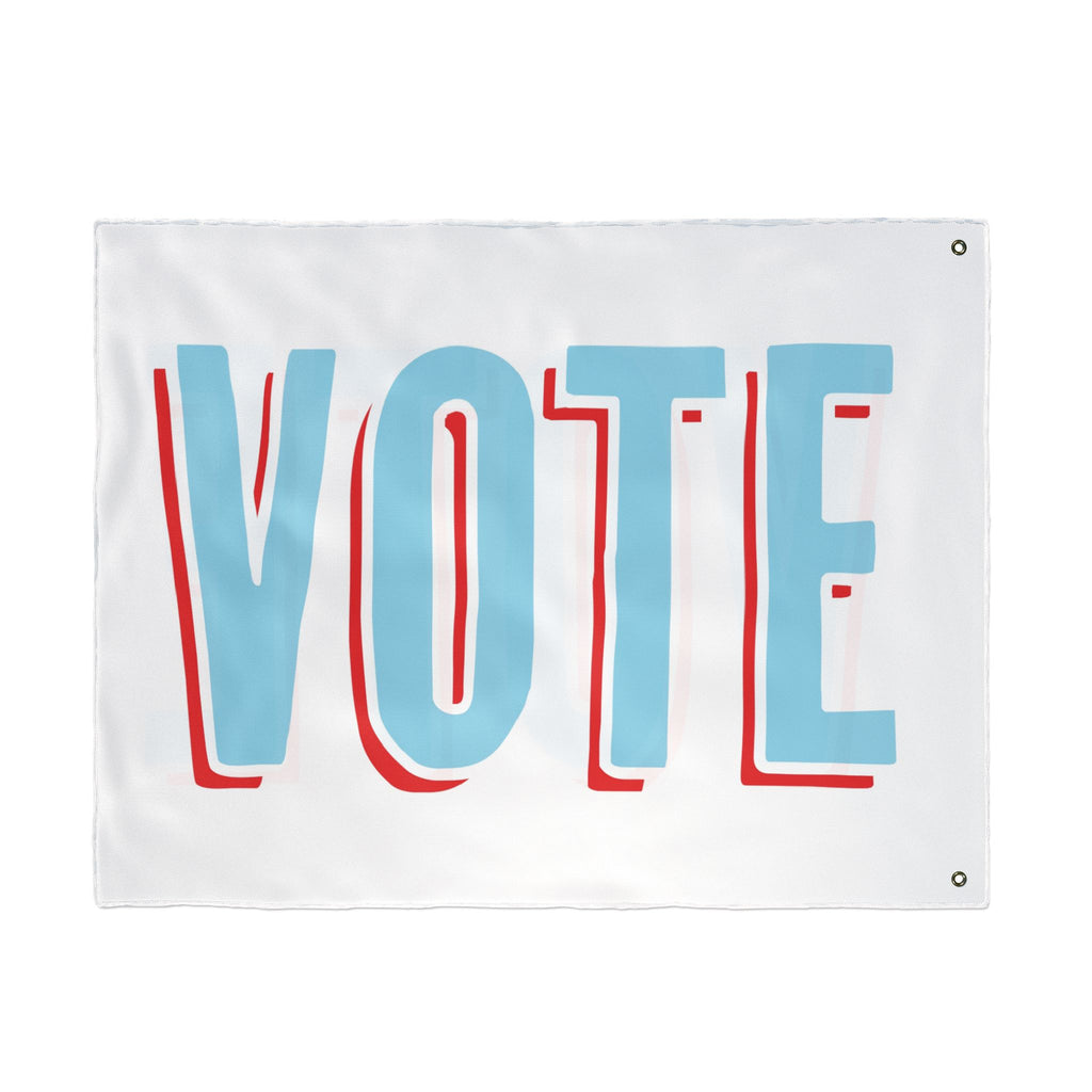 WHITE OUT VOTE Double-Sided Flag