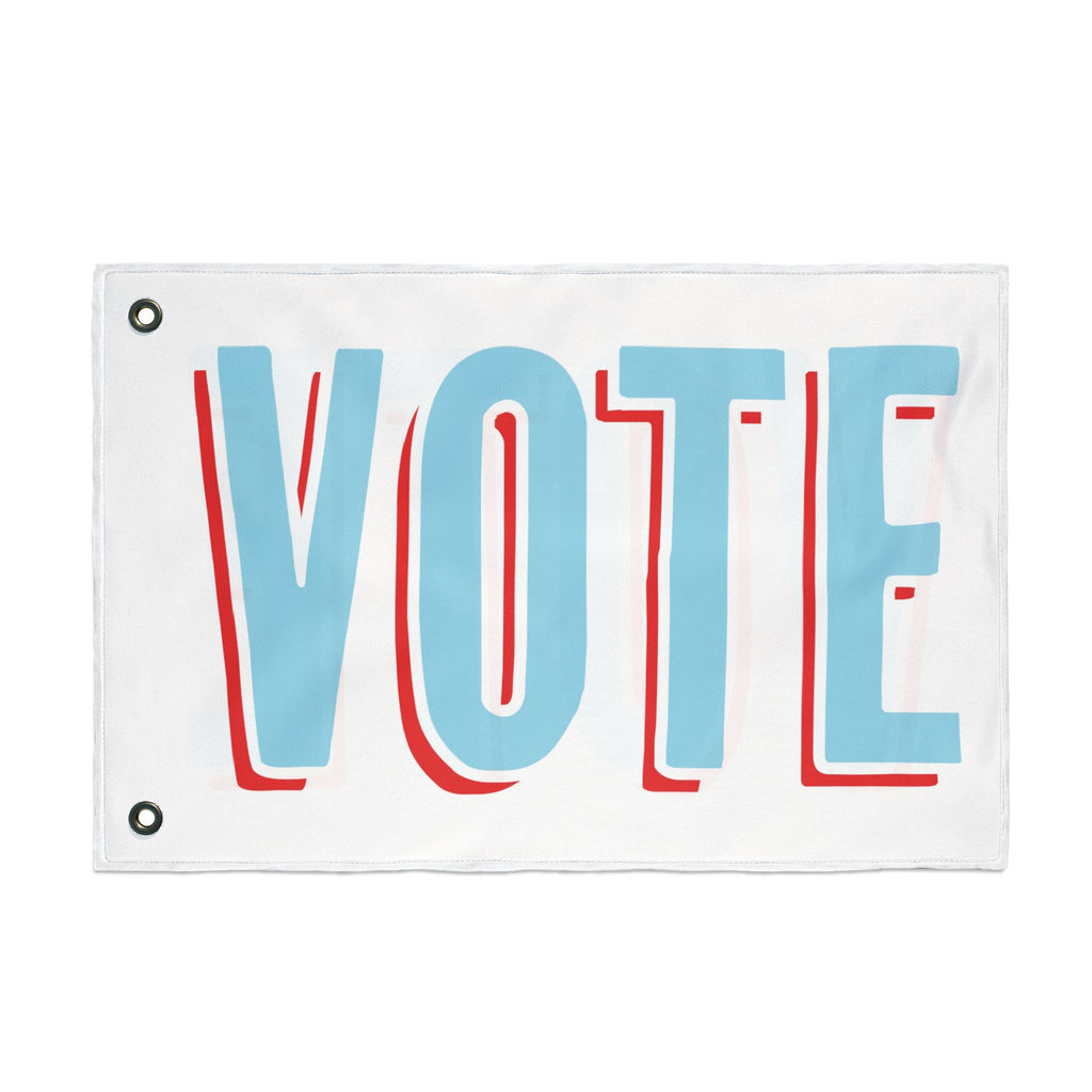 WHITE OUT VOTE Double-Sided Flag