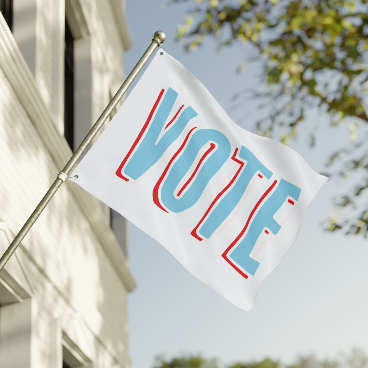 WHITE OUT VOTE Double-Sided Flag