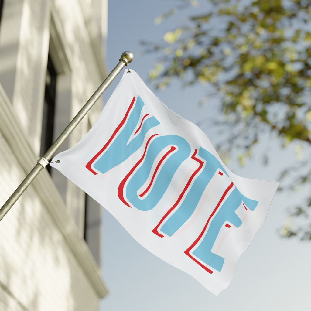 WHITE OUT VOTE Double-Sided Flag