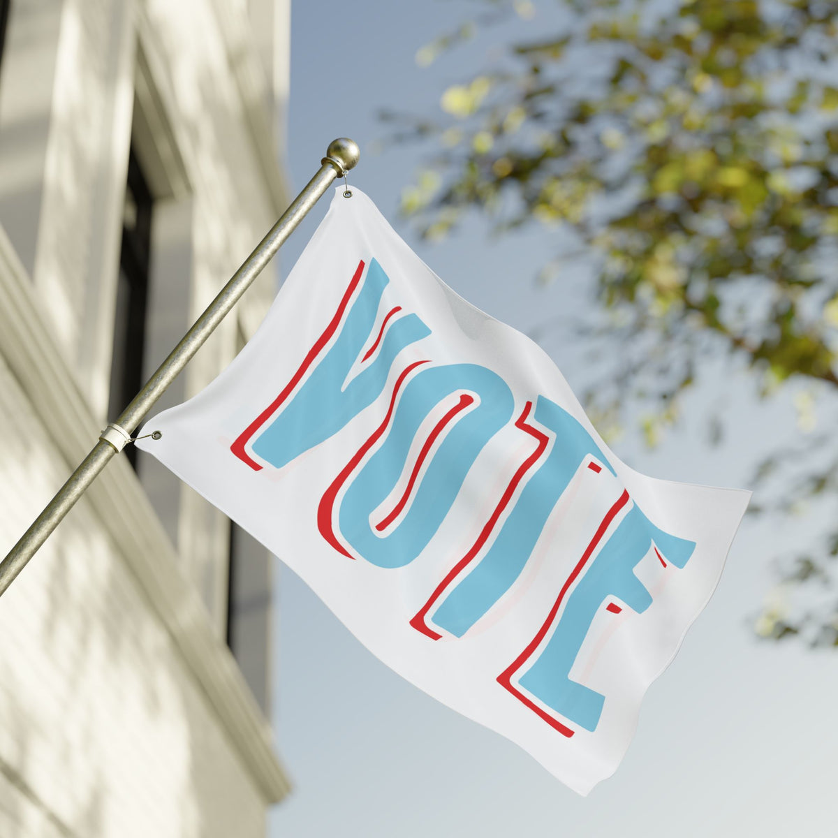 WHITE OUT VOTE Double-Sided Flag