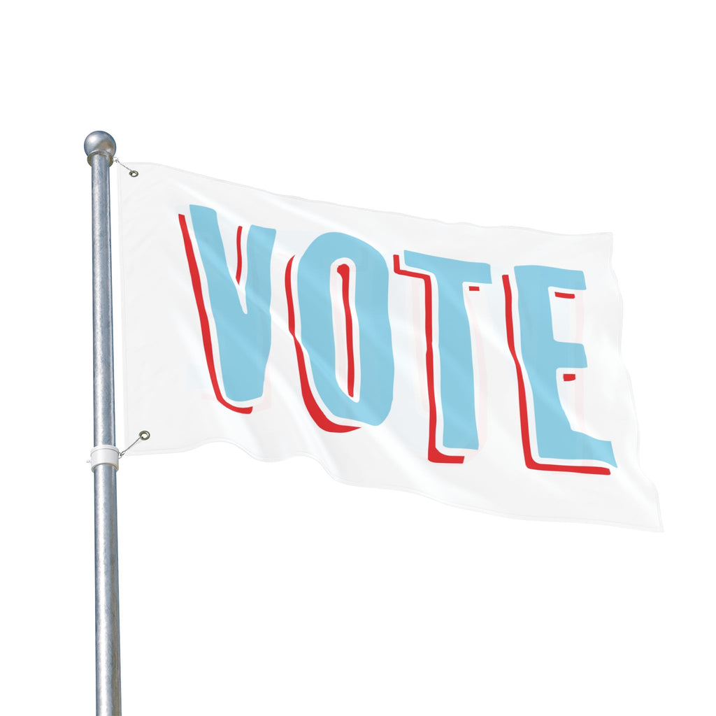 WHITE OUT VOTE Double-Sided Flag