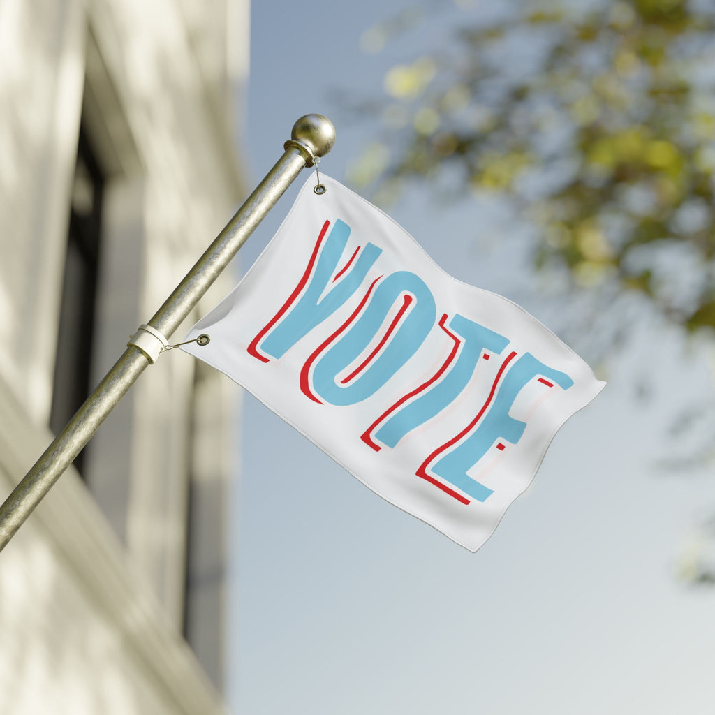 WHITE OUT VOTE Double-Sided Flag