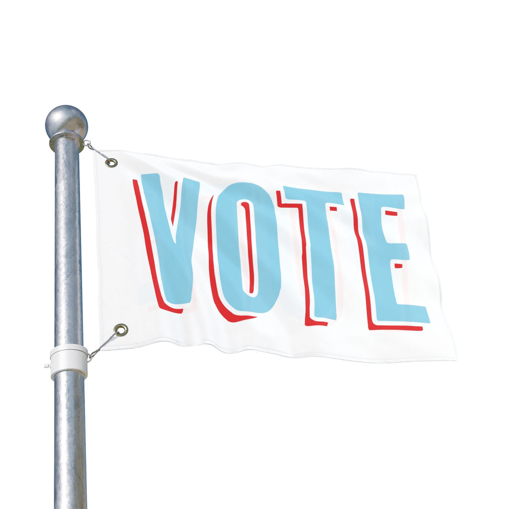 WHITE OUT VOTE Double-Sided Flag