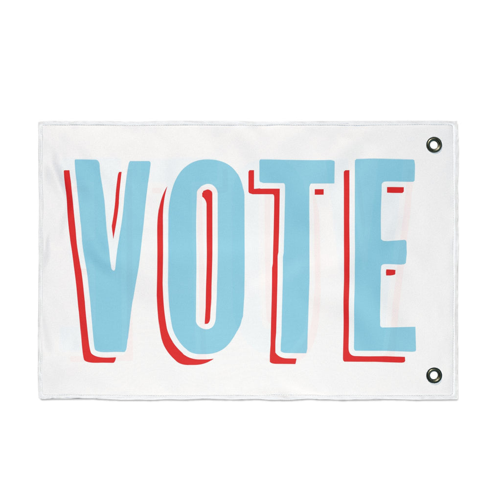 WHITE OUT VOTE Double-Sided Flag