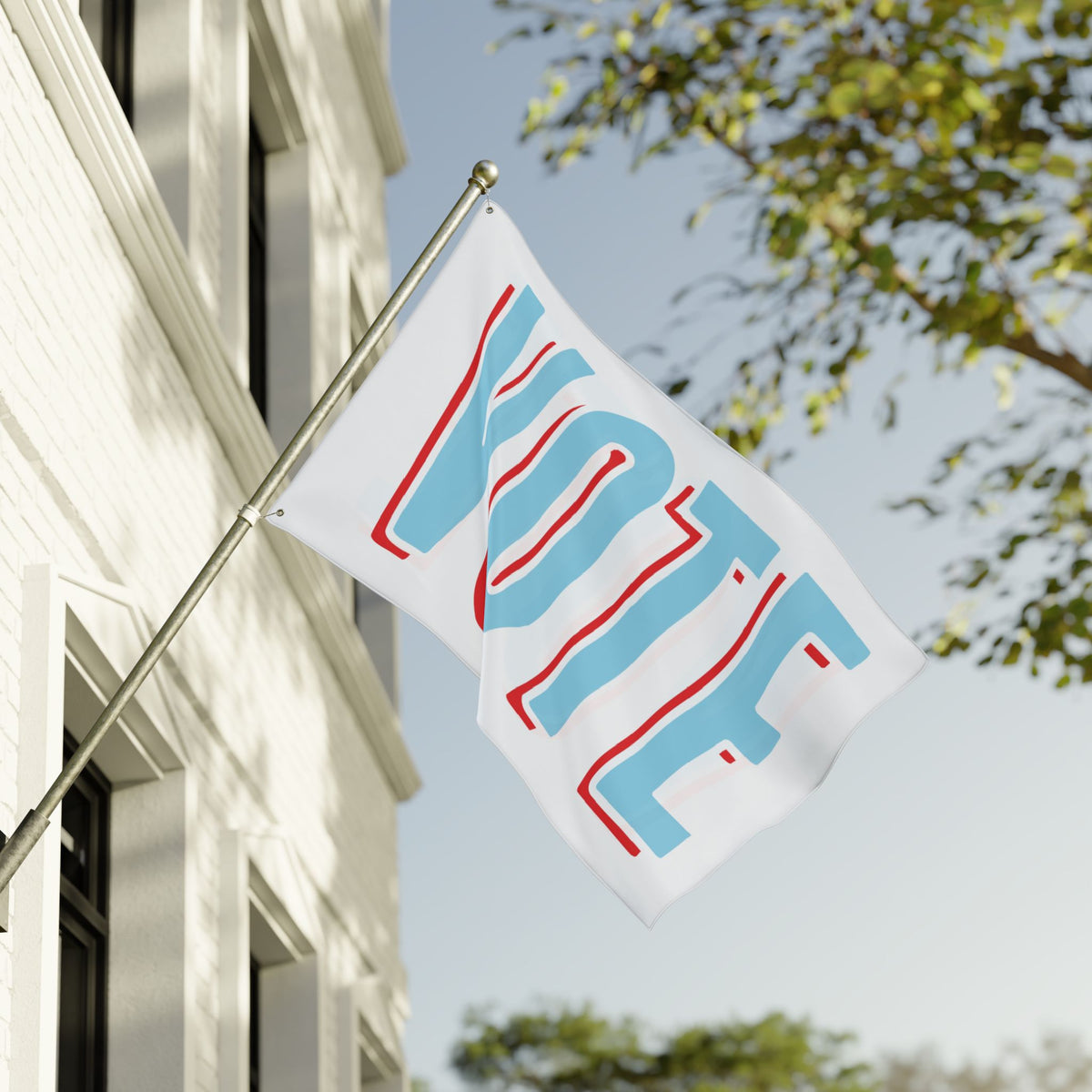 WHITE OUT VOTE Double-Sided Flag